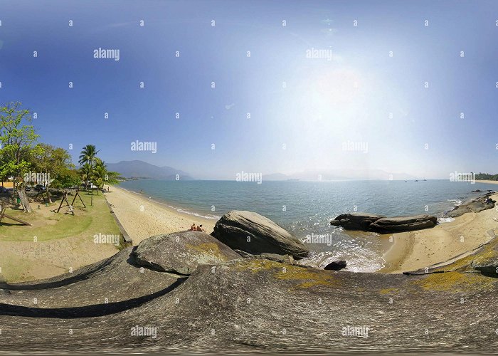 Praia Grande Beach 360° view of Beach of Ilha Bela in SP Brasil - Alamy photo