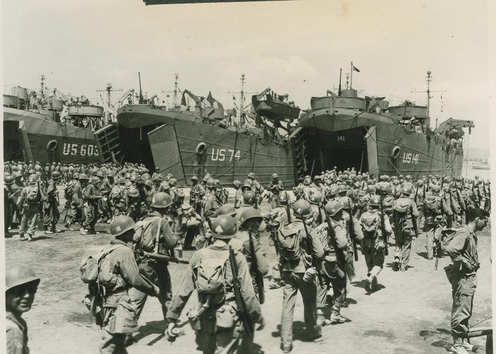 Formia Harbour US troops mobilizing at the docks, Formia, Italy, 1944 | The ... photo